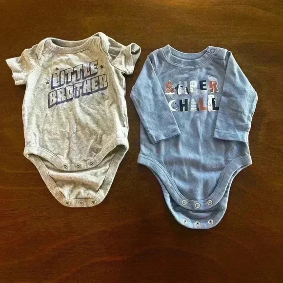 Lot of 2. Bodysuits for Boys. Garanimals and Baby GAP Grey and Blue 0-3 Months - Picture 5 of 14